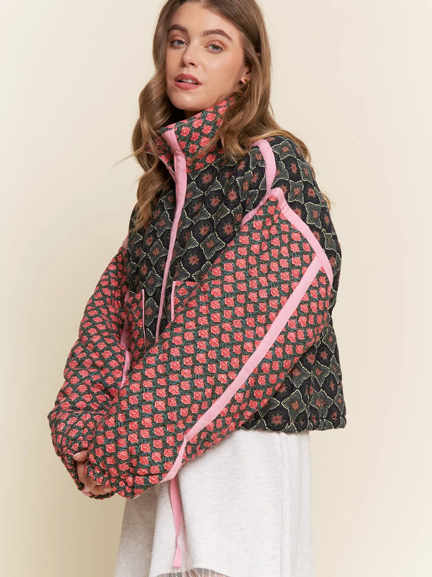 Rose Quilted Padded Jacket