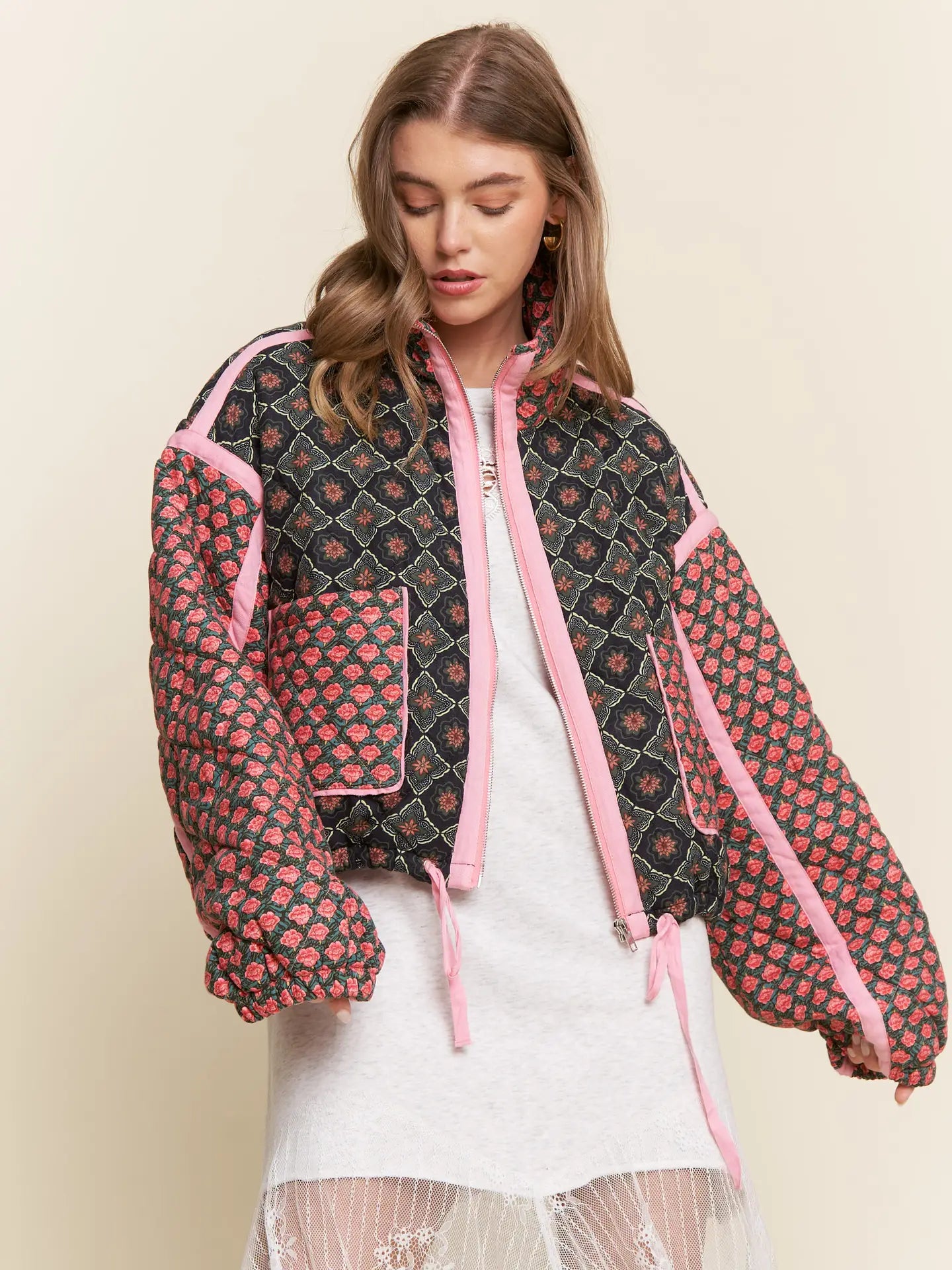 Rose Quilted Padded Jacket
