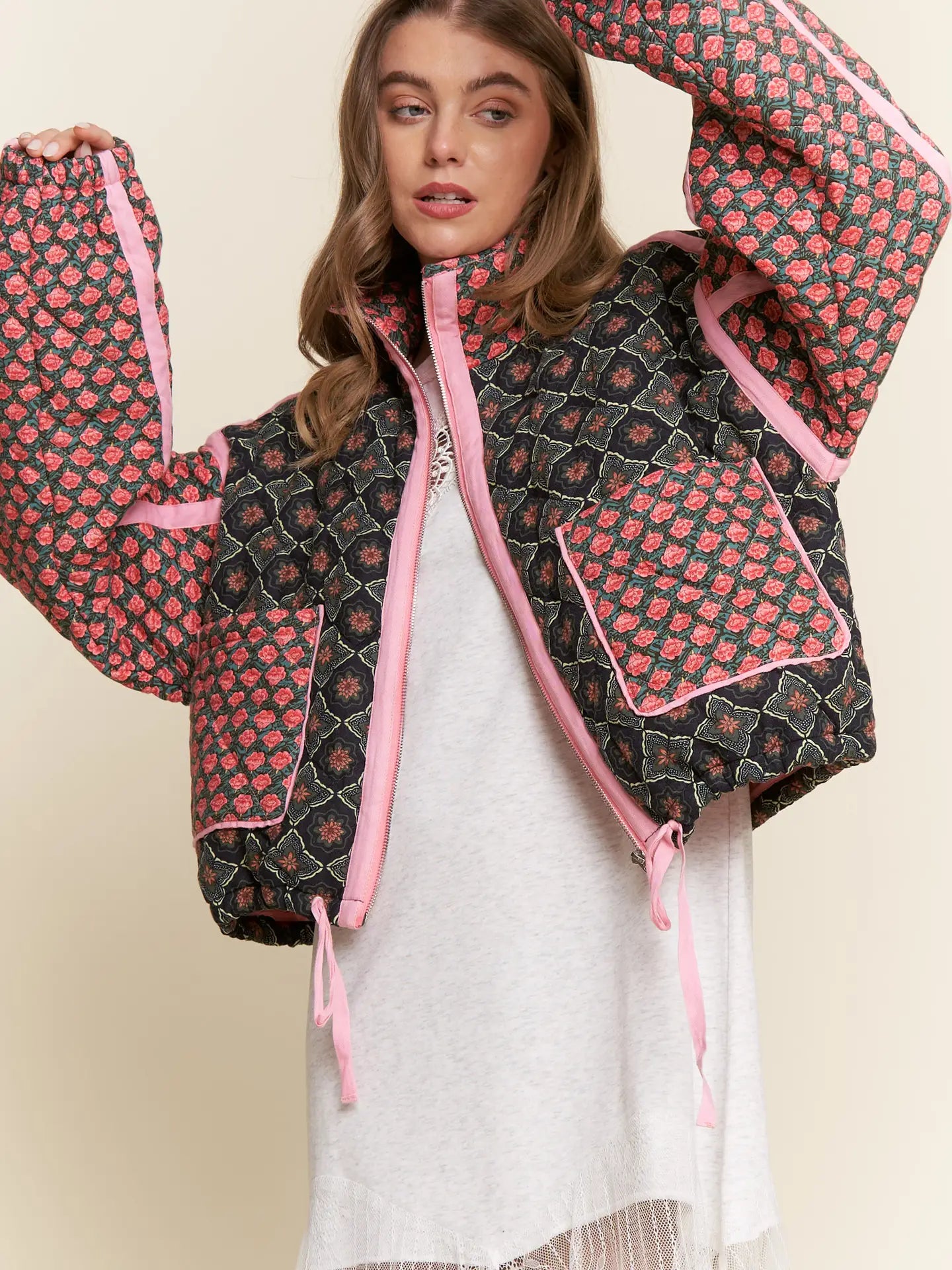 Rose Quilted Padded Jacket