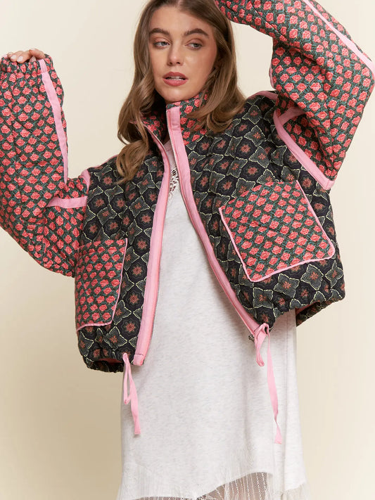 Rose Quilted Padded Jacket