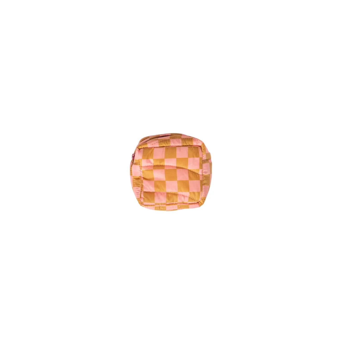 Puffy Checkered Mod Zip Pouch
