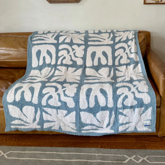 SunDream Plush Throw - Slate Blue