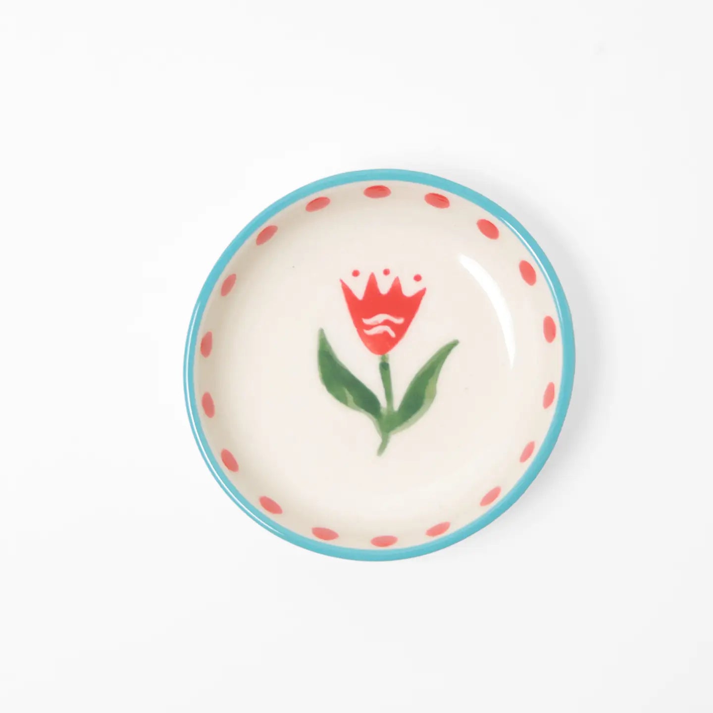 Red Flower Ceramic Ring Dish