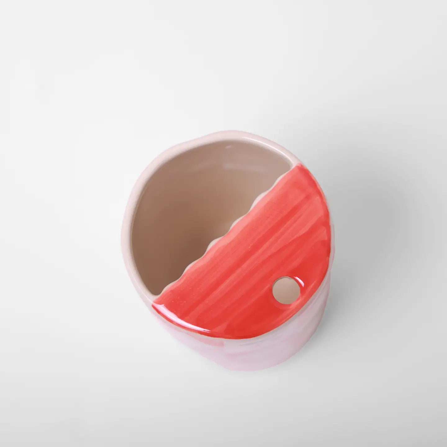 Handmade Ceramic Coffee Tumbler - Cherries