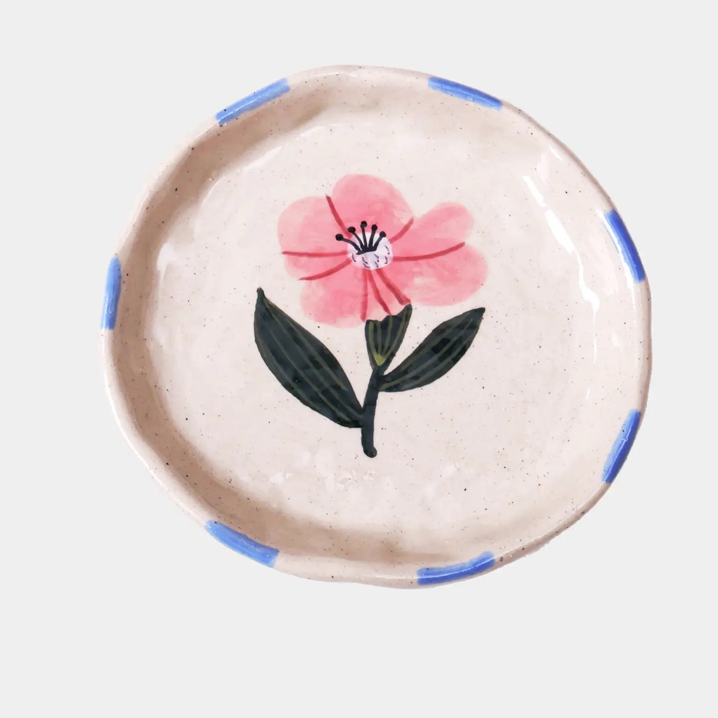 Blue Flower Ceramic Trinket Dish