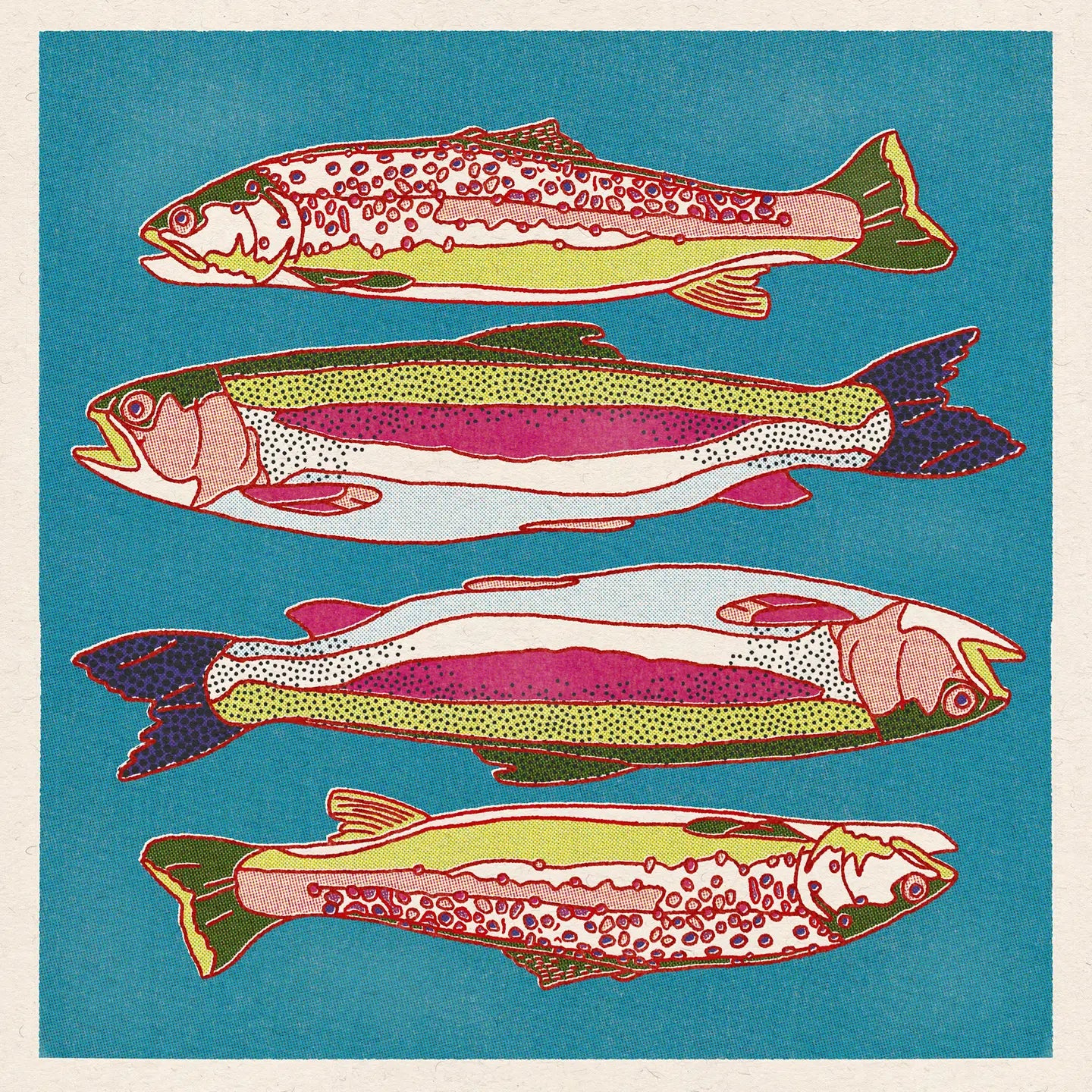 Blue Trout Print - 12" x 12"