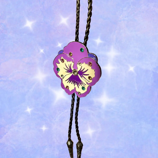 Purple Pansy Bolo Tie