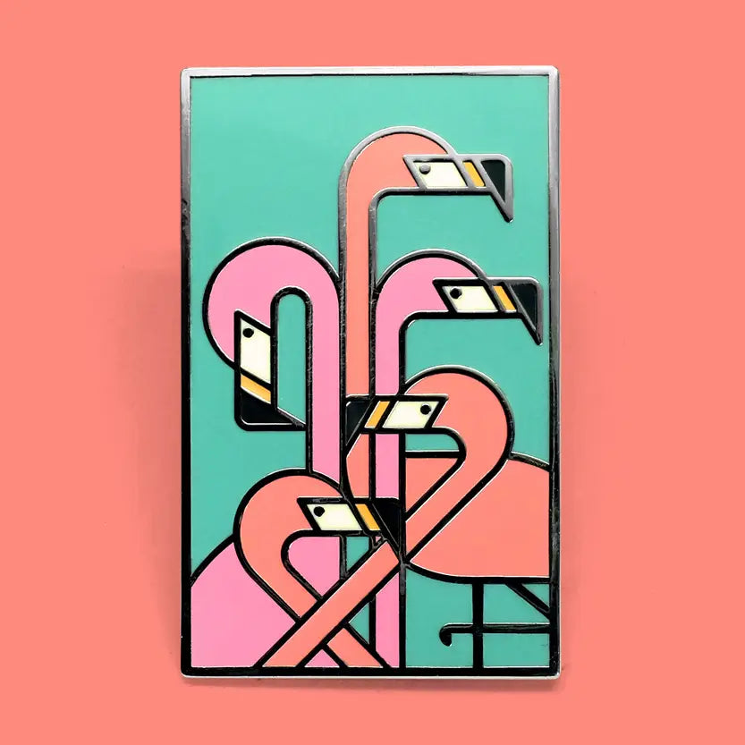 Flamingo Art Deco Enamel Pin