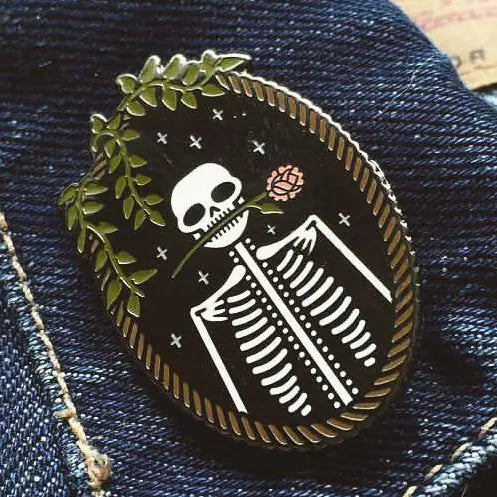 Skeleton Enamel Pin