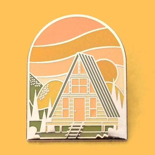 A-Frame Cabin Enamel Pin