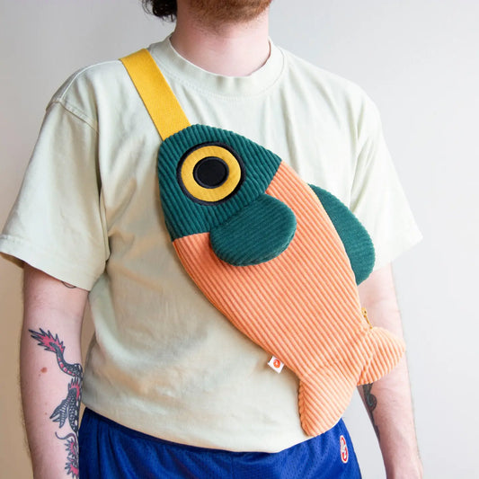 The Fish Bag - Coral & Dark Green