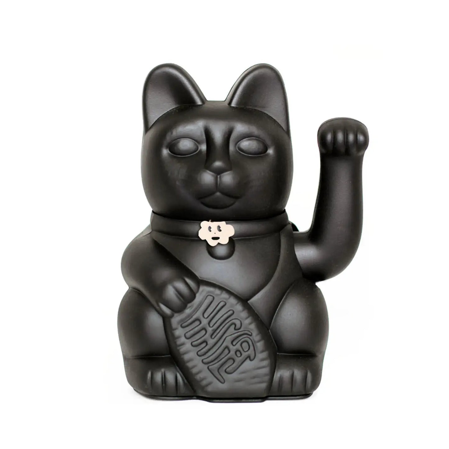 Waving Lucky Cat - Black - Avoid Back Luck + Increase Happiness