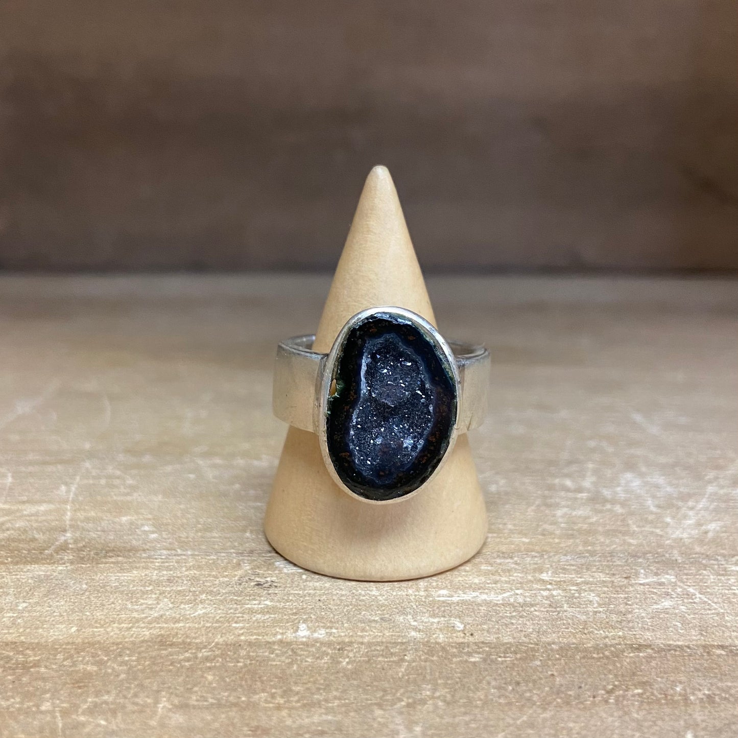 Druzy Agate + Sterling Silver Ring • sz. 7