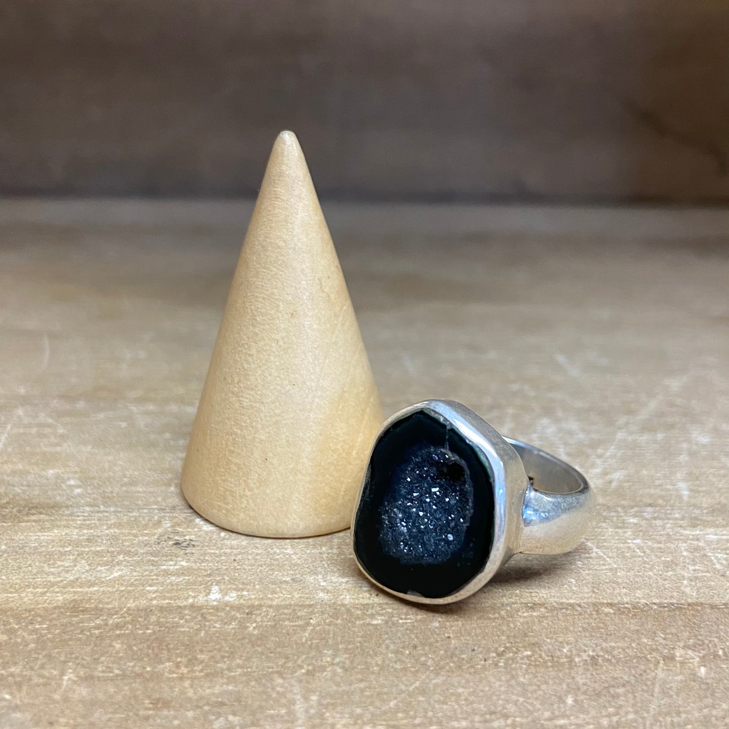 Druzy Agate + Sterling Silver Ring • sz. 8