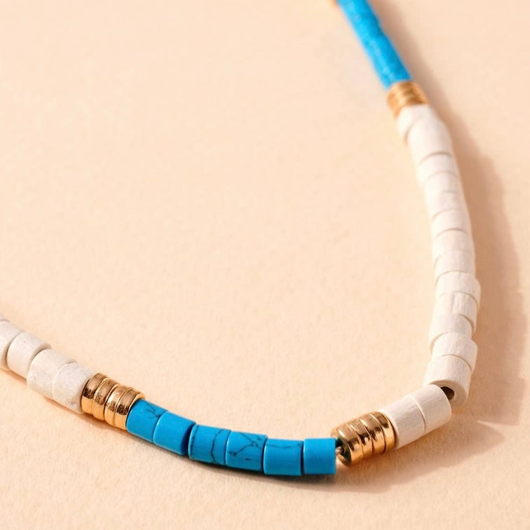 Wood + Blue Howlite Necklace.