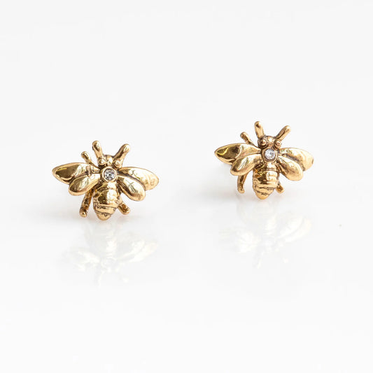 Gold Plated Bee Earrings