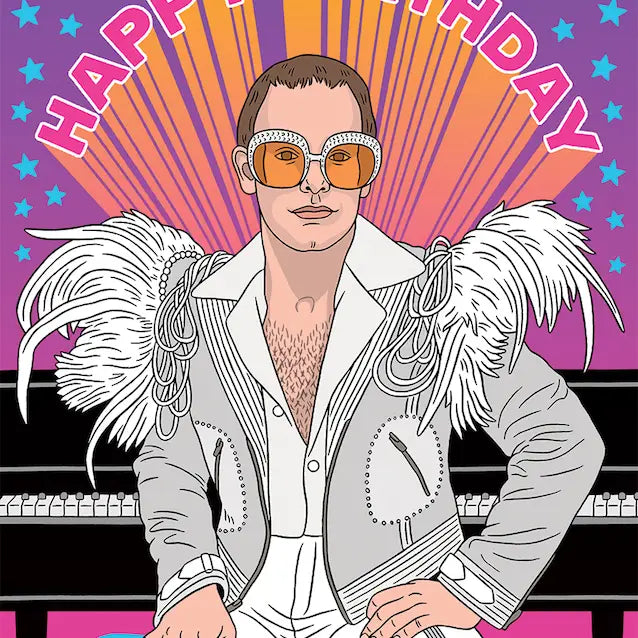 Elton John Happy Birthday Card.