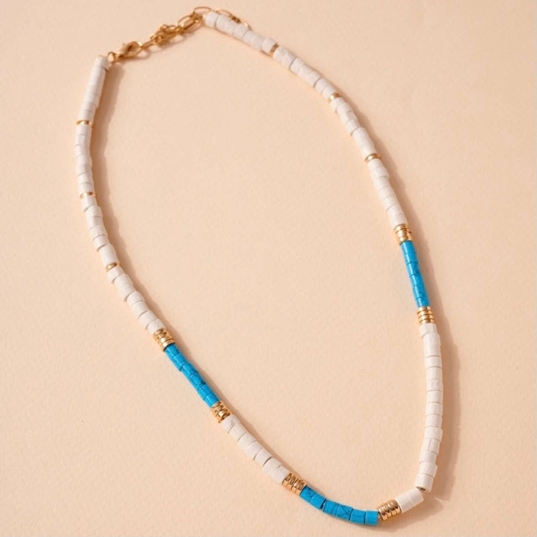 Wood + Blue Howlite Necklace