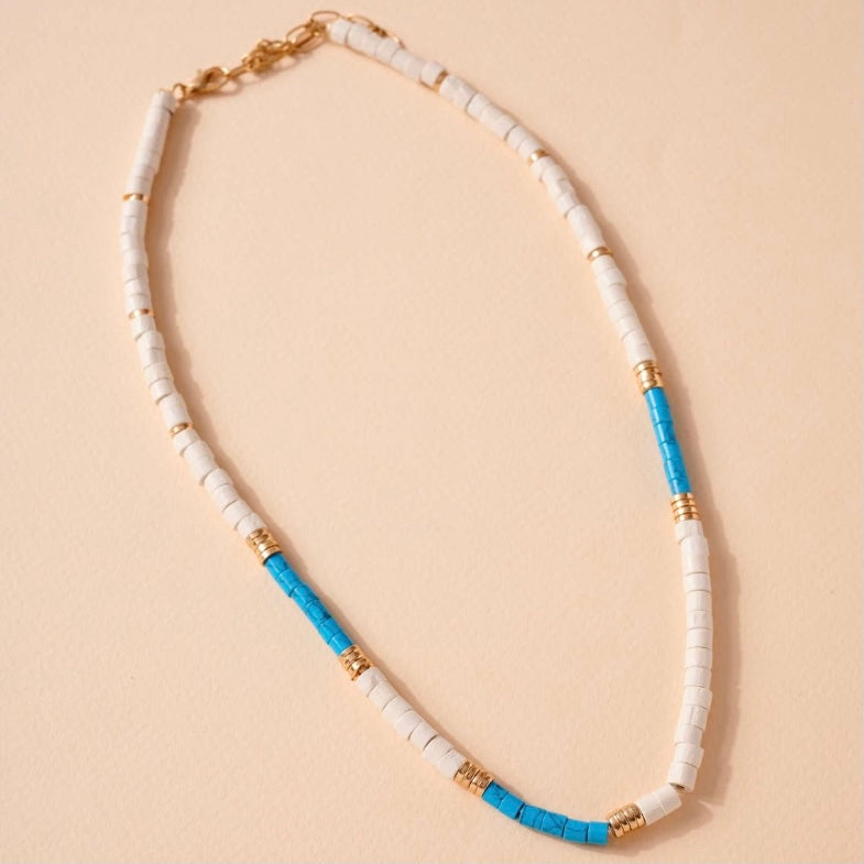 Wood + Blue Howlite Necklace.