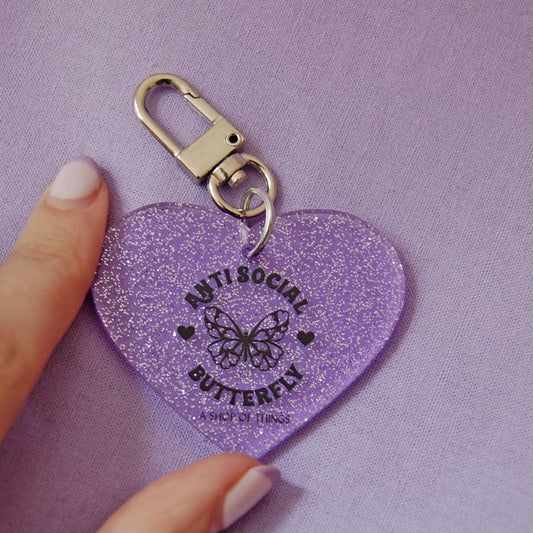 Antisocial Butterfly Key Chain